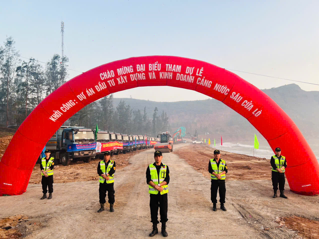 BẢO VỆ HOA SEN ĐẢM BẢO AN NINH, AN TOÀN LỄ KHỞI CÔNG CẢNG NƯỚC SÂU CỬA LÒ – NGHỆ AN